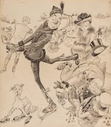 Ally Sloper beim Schlittschuhlaufen, 1902